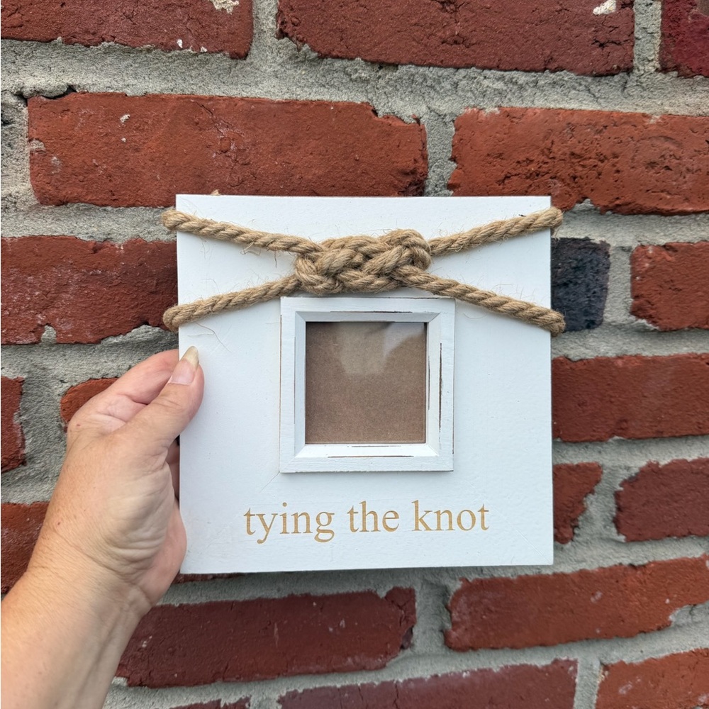 Mudpie White and Tan 'Tying the Knot' Photo Frame